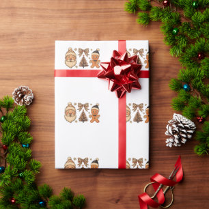 Weihnachts-Leopard-Santa-Lebkuchen-Baum-Weihnachts Geschenkpapier