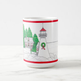 Weihnachts-Leuchtturm 2 Tasse