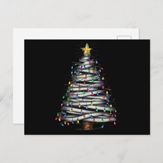 Weihnachts-Leuchtturm Feiertagspostkarte (Vorne/Hinten)