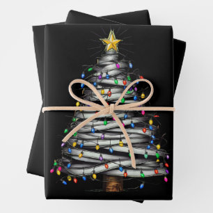 Weihnachts-Leuchtturm Geschenkpapier Set