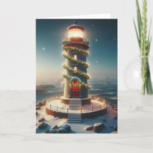 Weihnachts-Leuchtturm-Grußkarten Feiertagskarte