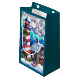 Weihnachts-Leuchtturm Nautical Coastal Mountain Kleine Geschenktüte