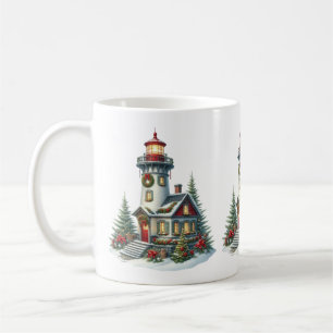 Weihnachts-Leuchtturm Tasse