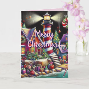 Weihnachts-Leuchtturm Weihnachtskarte Karte