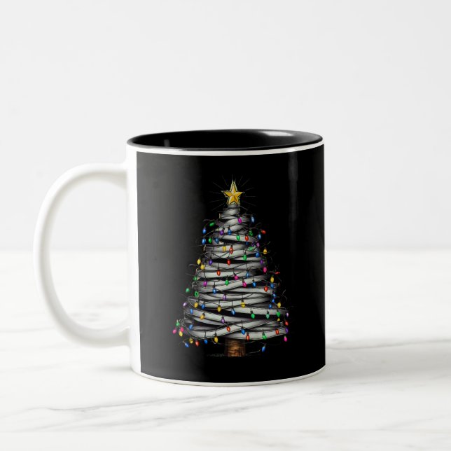 Weihnachts-Leuchtturm Zweifarbige Tasse (Links)