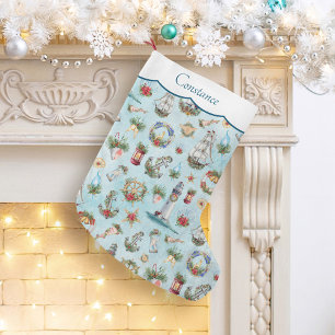 Weihnachts-Leuchtturmschiffe tragen Ihren Namen Großer Weihnachtsstrumpf