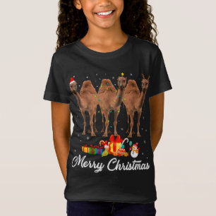 Weihnachts-Lichter Xmas Pajama Camel Animals L T-Shirt