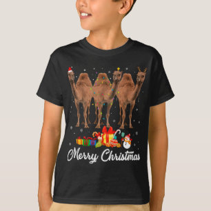 Weihnachts-Lichter Xmas Pajama Camel Animals L T-Shirt