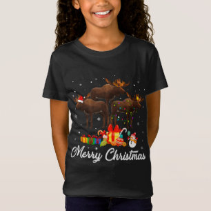 Weihnachts-Lichter Xmas Pajama Elche Tiere L T-Shirt
