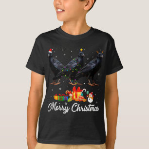 Weihnachts-Lichter Xmas Pajama Raven Animals L T-Shirt