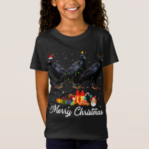 Weihnachts-Lichter Xmas Pajama Raven Animals L T-Shirt
