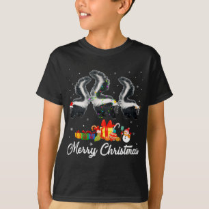 Weihnachts-Lichter Xmas Pajama Skunk Animals L T-Shirt