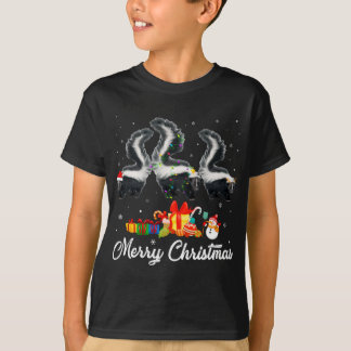 Weihnachts-Lichter Xmas Pajama Skunk Animals L T-Shirt