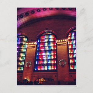 Weihnachts-Lichtshow in Grand Central Station, NYC Feiertagspostkarte