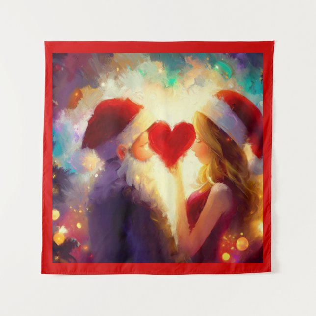 Weihnachts-Liebe 1 Wandteppich (Vorderseite)