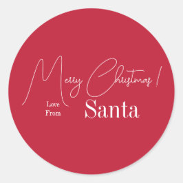Weihnachts-Liebe aus dem Santa Modern Red Runder Aufkleber