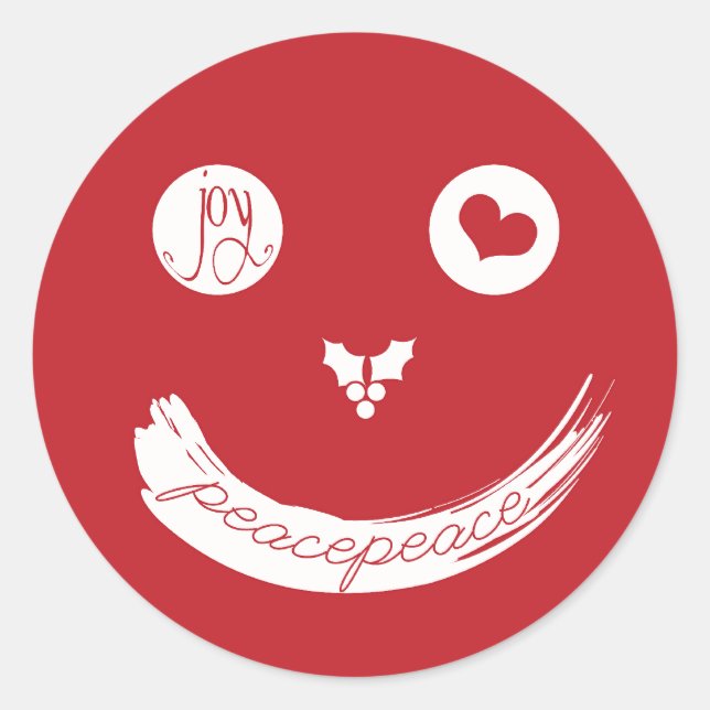 Weihnachts-Liebe Peace Joliday Sticker (Vorderseite)