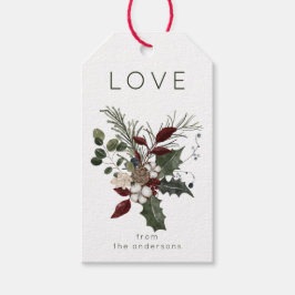 Weihnachts-Liebe Rustikale Vegetation Geschenkanhänger