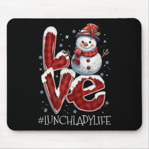 Weihnachts-Liebe Snowman Mittag Lady Life Fun Xmas Mousepad