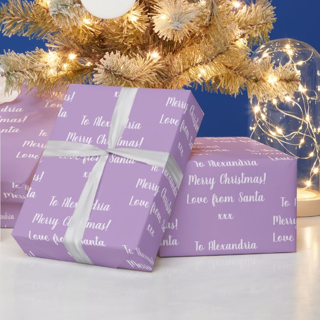 Weihnachts-Liebe von Santa Lila Lilac Geschenkpapier (Feiertage)