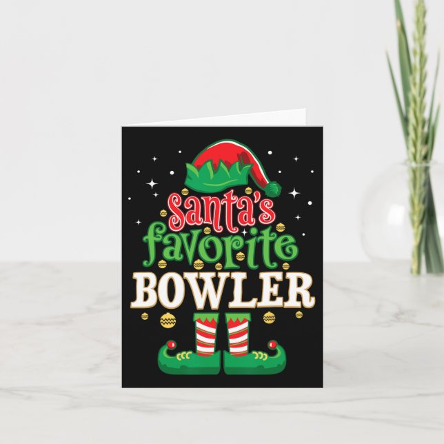 Weihnachts-Lieblings-Bowler-Bowling Karte (Vorderseite)