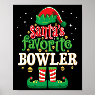 Weihnachts-Lieblings-Bowler-Bowling Poster