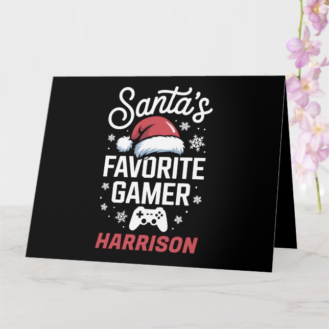 Weihnachts Lieblings-Gamer Personalisiert Gaming-X Karte (Orchidee)