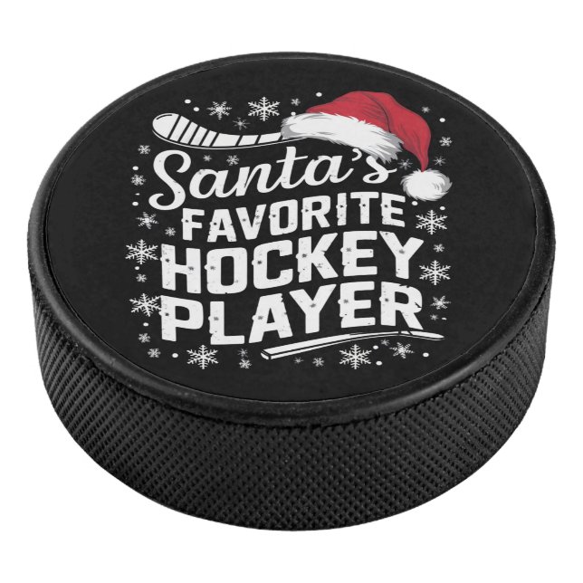 Weihnachts Lieblings-Hockey-Spieler Pajama Weihnac Eishockey Puck (3/4)
