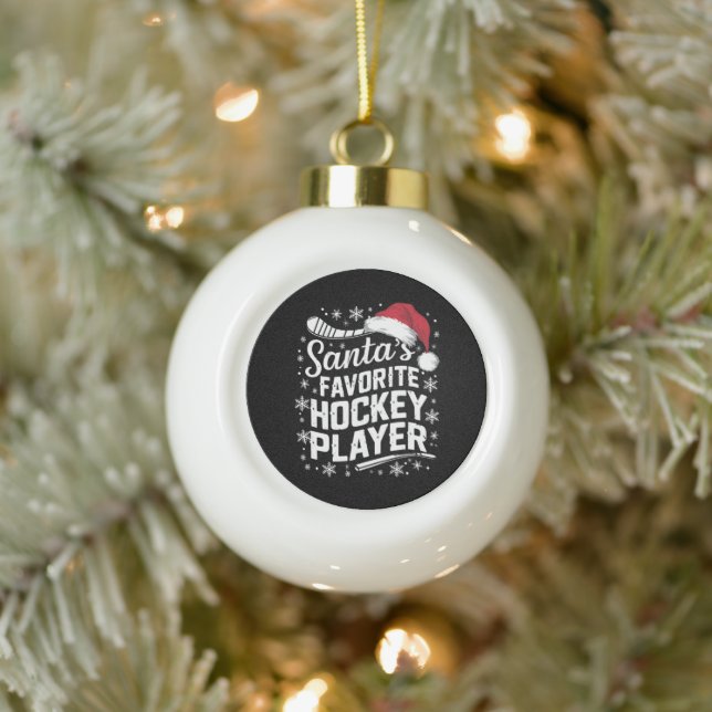 Weihnachts Lieblings-Hockey-Spieler Pajama Weihnac Keramik Kugel-Ornament (Baum)