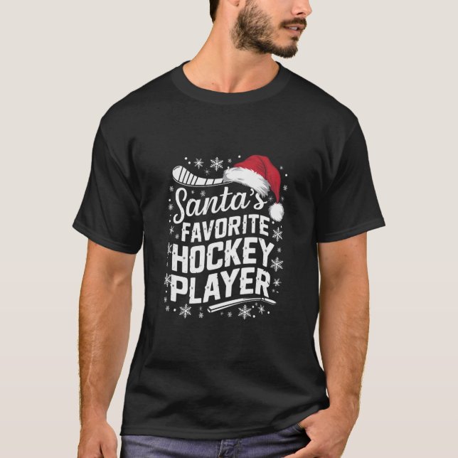 Weihnachts Lieblings-Hockey-Spieler Pajama Weihnac T-Shirt (Vorderseite)