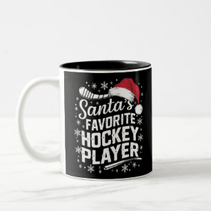Weihnachts Lieblings-Hockey-Spieler Pajama Weihnac Zweifarbige Tasse