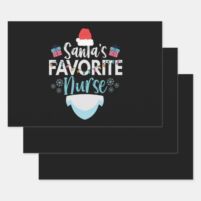 Weihnachts-Lieblings-Krankenschwester Funny Weihna Geschenkpapier Set (Set)