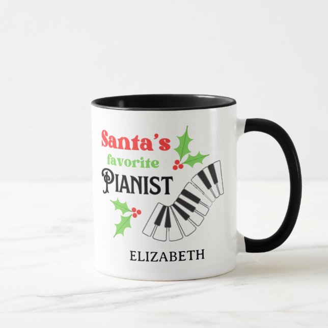 Weihnachts Lieblings-Pianist Piano Weihnachten Tasse (Rechts)