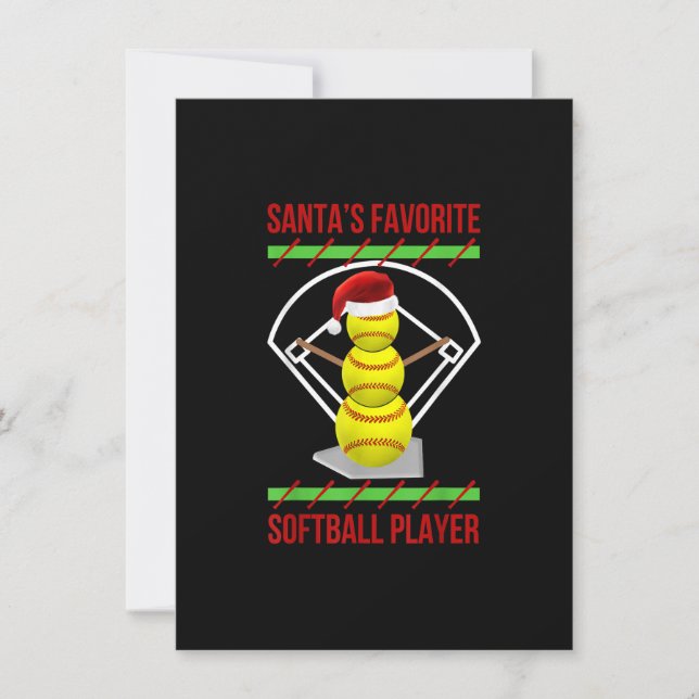 Weihnachts Lieblings-Softball-Player-Mama-Weihnach Einladung (Vorderseite)