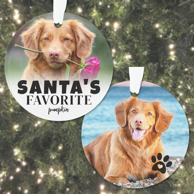 Weihnachts Lieblingshunde Foto Weihnachten Ornament (Santa's Favorite Dog Pet Photo Christmas Ornament )