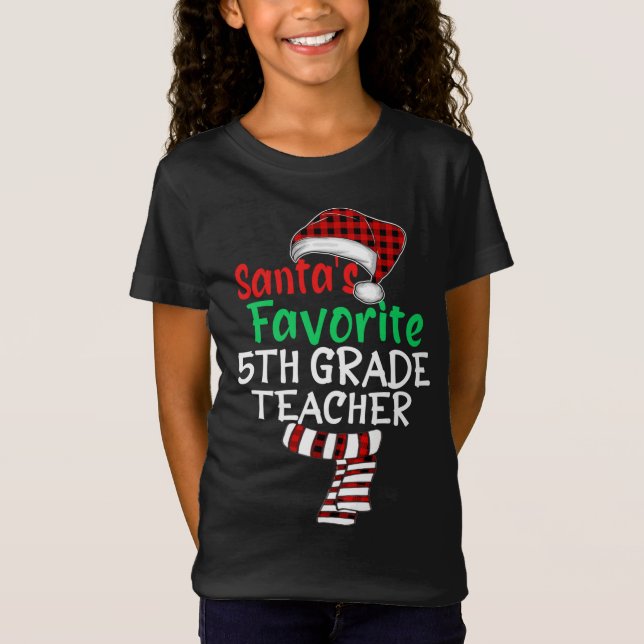 Weihnachts Lieblingslehrer der 5. Klasse Xmas Sant T-Shirt (Vorderseite)