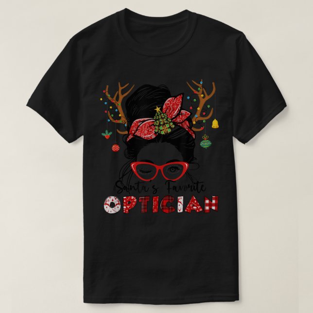Weihnachts Lieblingsoptimistin Weihnachts-Messy Bu T-Shirt (Design vorne)