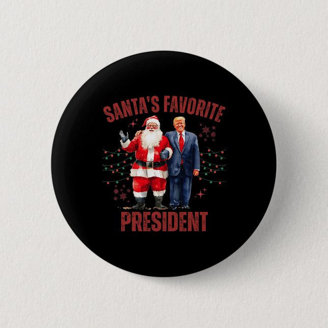 Weihnachts-Lieblingspräsident Funny Trump X Button (Vorderseite)