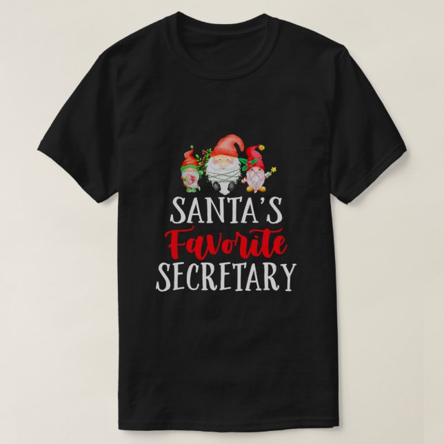 Weihnachts-Lieblingssekretärin Gnome T-Shirt (Design vorne)