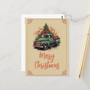 Weihnachts-Lieferwagen Postkarte
