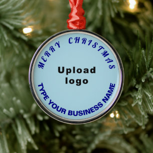 Weihnachts-Light Blue Round Ornament Aus Metall