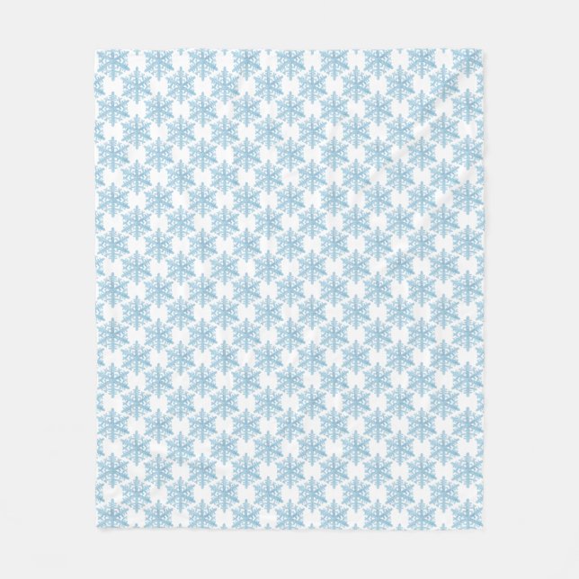 Weihnachts Light Blue Watercolor Schneeflocken Mus Fleecedecke (Vorderseite)