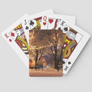 Weihnachts-Light-Park-Brücken Spielkarten