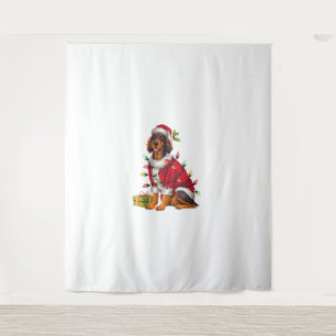 Weihnachts-Lighting Santa Irish Setter Dog Weihnac Wandteppich