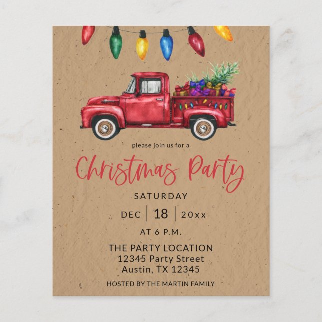 Weihnachts-Lights Imitate Kraft Party B Flyer (Vorne)