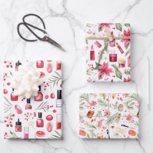 Weihnachts-Lippenstift-Nagelpolitur Geschenkpapier Set