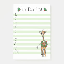 Weihnachts-Liste Weihnachtsgiraffe Holly Kranz Post-it Klebezettel