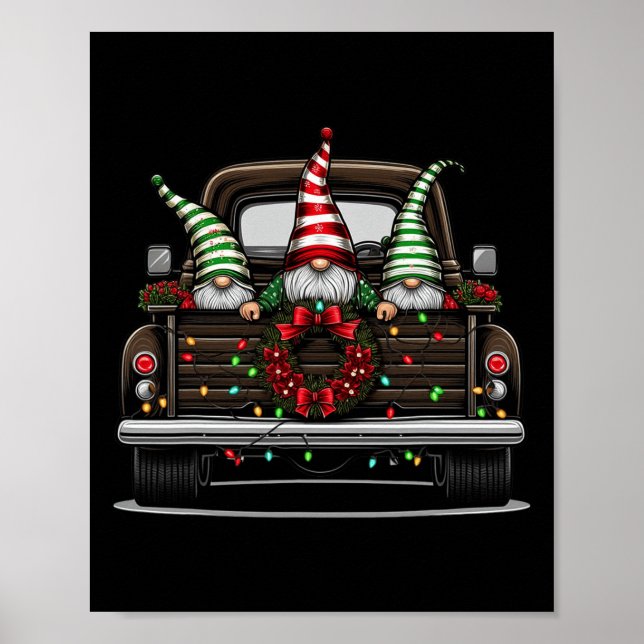Weihnachts-LKW Süßer Gnom  Poster (Vorne)