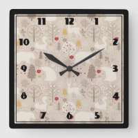 Weihnachts-Lkw Tragend Bäume & Tiere Square Wa