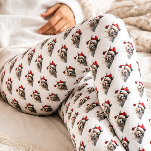 Weihnachts-Llama-Aquarell-Santa-Hut-Wiederholungsm Leggings